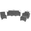 Modular Sofa-System Ensemble de canapés Lyon 3-1-1-1, tissu/textile ~ gris anthracite
