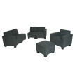 Modular Sofa-System Ensemble de canapés Lyon 3-1-1-1, tissu/textile ~ gris anthracite