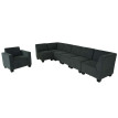 Modular Sofa-System Ensemble de canapés Lyon 6-1, tissu/textile ~ gris anthracite