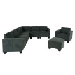 Modular Sofa-System Ensemble de canapés Lyon 6-2, tissu/textile ~ gris anthracite
