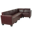 Modular Sofa-System Ensemble de canapés Lyon 5, similicuir ~ rouge-brun