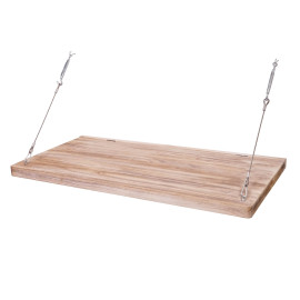 Table murale HWC-H48, table murale pliante Étagère murale Table avec tableau, pliable Bois massif ~