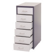 Caisson a roulettes Boston T851, meuble à tiroirs en acier, 69x28x41cm 6 tiroirs ~ gris foncé blanc