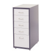 Caisson à roulettes Boston T851, armoire à tiroirs armoire en acier, 69x28x41cm 5 tiroirs ~ gris fon