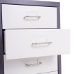 Caisson à roulettes Boston T851, armoire à tiroirs armoire en acier, 69x28x41cm 5 tiroirs ~ gris fon