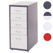 Caisson à roulettes Boston T851, armoire à tiroirs armoire en acier, 69x28x41cm 5 tiroirs ~ gris fon