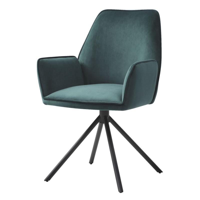 Lot De 6 Chaises De Salle à Manger HWC-G67 – Velours Gris, Pivotantes Avec Accoudoirs