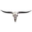 Crâne déco 132cm HWC-T454, trophée tête de taureau en polyrésine, intérieur/extérieur ~ argent