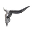 Crâne déco 132cm HWC-T454, trophée tête de taureau en polyrésine, intérieur/extérieur ~ argent