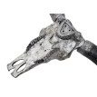 Crâne déco 132cm HWC-T454, trophée tête de taureau en polyrésine, intérieur/extérieur ~ argent