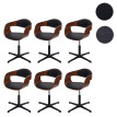 Lot de 6 chaises de salle à manger HWC-H46, chaise de cuisine, réglable en hauteur mécanisme de rota
