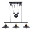 Lampe suspendue HWC-H84, lampe suspendue, avec câble Métal industriel hauteur réglable noir