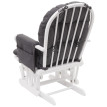Fauteuil relax HWC-C76, fauteuil à bascule avec tabouret ~ tissu/textile, gris foncé, châssis blanc