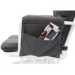 Fauteuil relax HWC-C76, fauteuil à bascule avec tabouret ~ tissu/textile, gris foncé, châssis blanc