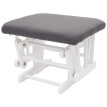 Fauteuil relax HWC-C76, fauteuil à bascule avec tabouret ~ tissu/textile, gris foncé, châssis blanc