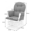Fauteuil relax HWC-C76, fauteuil à bascule avec tabouret ~ tissu/textile, gris foncé, châssis blanc