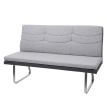 Ensemble 2x chaise de salle à manger+banc HWC-G54, cuisine, textile/similicuir, acier affiné ~ gris