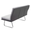 Ensemble 2x chaise de salle à manger+banc HWC-G54, cuisine, textile/similicuir, acier affiné ~ gris