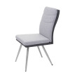 Ensemble 2x chaise de salle à manger+banc HWC-G54, cuisine, textile/similicuir, acier affiné ~ gris