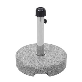 Porte-parasol HWC-F92, support pour parasol, granit ~ 24kg, gris, rond