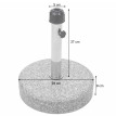 Porte-parasol HWC-F92, support pour parasol, granit ~ 24kg, gris, rond