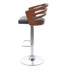 Tabouret de bar HWC-E87, chaise de comptoir, design rétro, bois de proue, aspect noix, similicuir ~
