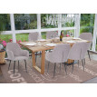 Lot de 6 chaises de salle à manger HWC-F18, chaise de cuisine, design rétro ~ tissu/textile gris, pi