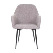 Lot de 6 chaises de salle à manger HWC-F18, chaise de cuisine, design rétro ~ tissu/textile gris, pi