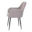 Lot de 6 chaises de salle à manger HWC-F18, chaise de cuisine, design rétro ~ tissu/textile gris, pi