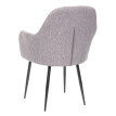 Lot de 6 chaises de salle à manger HWC-F18, chaise de cuisine, design rétro ~ tissu/textile gris, pi