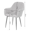 Lot de 6 chaises de salle à manger HWC-F18, chaise de cuisine, design rétro ~ tissu/textile gris, pi