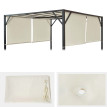 Toile de rechange pour toit Pergola Pavillon Baia 4 x 4m ~ couleur crème
