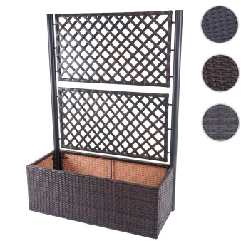Jardinière avec treillis en polyrotin, HWC-D76, 142x100x43 cm ~ anthracite
