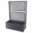 Jardinière avec treillis en polyrotin, HWC-D76, 142x100x43 cm ~ anthracite