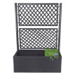 Jardinière avec treillis en polyrotin, HWC-D76, 142x100x43 cm ~ anthracite
