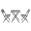 Ensemble de meubles en polyrotin HWC-E23 pour balcon et jardin, pliable ~ gris