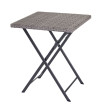 Ensemble de meubles en polyrotin HWC-E23 pour balcon et jardin, pliable ~ gris