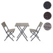 Ensemble de meubles en polyrotin HWC-E23 pour balcon et jardin, pliable ~ gris