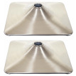 2x plateau de sol pour tabouret de bar, chaise pivotante, rectangulaire, métal brossé ~ Ø 37,5cm