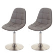 2x chaise de salle à manger HWC-A60, fauteuil oscillant ~ similicuir en couleur taupe, pied en métal