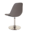 2x chaise de salle à manger HWC-A60, fauteuil oscillant ~ similicuir en couleur taupe, pied en métal