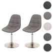 2x chaise de salle à manger HWC-A60, fauteuil oscillant ~ similicuir en couleur taupe, pied en métal