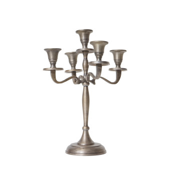Bougeoir HWC-D81, chandelier, candélabre à 5 branches en aluminium 31cm massif 0,6kg ~ couleur: or a