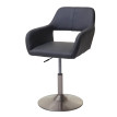Chaise de salle à manger HWC-A50 III, style rétro années 50, similicuir ~ gris, pied en métal brossé