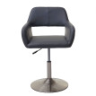 Chaise de salle à manger HWC-A50 III, style rétro années 50, similicuir ~ gris, pied en métal brossé