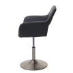Chaise de salle à manger HWC-A50 III, style rétro années 50, similicuir ~ gris, pied en métal brossé