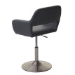 Chaise de salle à manger HWC-A50 III, style rétro années 50, similicuir ~ gris, pied en métal brossé