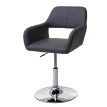 Chaise de salle à manger HWC-A50 III, style rétro années 50, similicuir ~ gris, pied en métal brossé