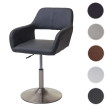 Chaise de salle à manger HWC-A50 III, style rétro années 50, similicuir ~ gris, pied en métal brossé