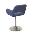 Chaise de salle à manger HWC-A50 III, style rétro années 50, tissu ~ gris-bleu, pied en métal brossé
